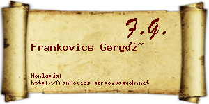 Frankovics Gergő névjegykártya